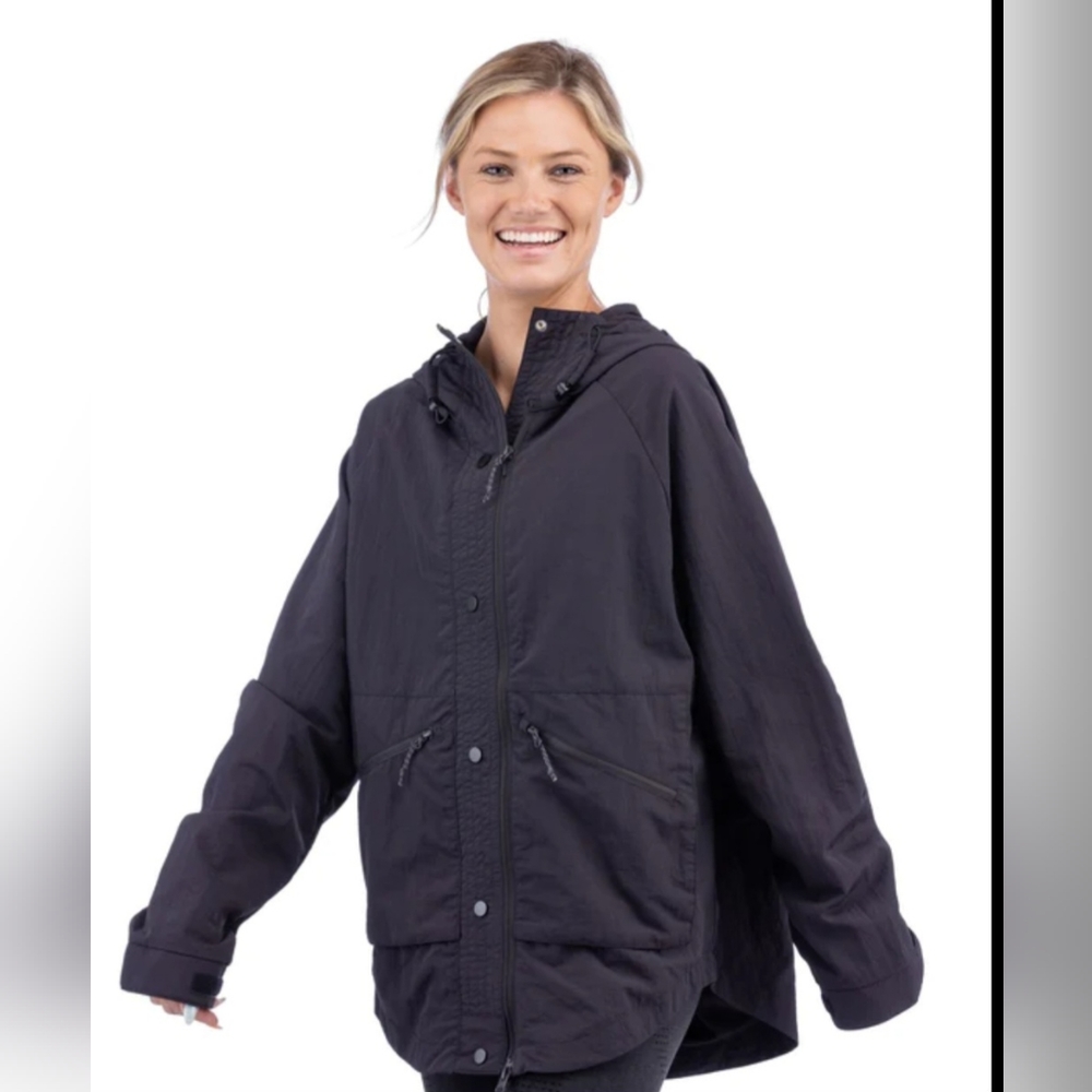 Black windbreaker jacket